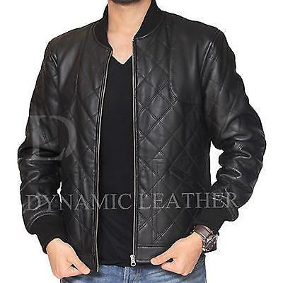 David Beckham Mens GENUINE quilted leather bomber jacket-BNWT