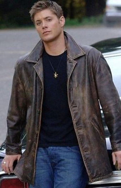 Supernatural Dean Winchester Distressed Leather Jacket-Available in ALL Sizes
