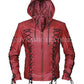 Arrow Arsenal Red Colton Haynes Hooded Costume Leather Jacket