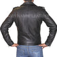Mens Slim Fit Belted Rider Vintage Real Sheep Skin Leather Jacket Black BNWT