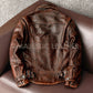 Men's Biker Fortime Brown Vintage Motorcycle Leather Jacket (837)