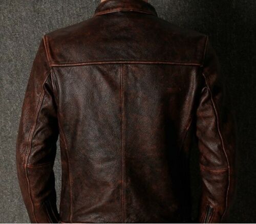Neue britische A-Flyer-Cafe-Racer-Lederjacke für Herren in Dunkelbraun 