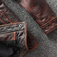 New Men’s Motorcycle Biker Vintage Cafe Racer Distressed Brown Real Leather Jacket