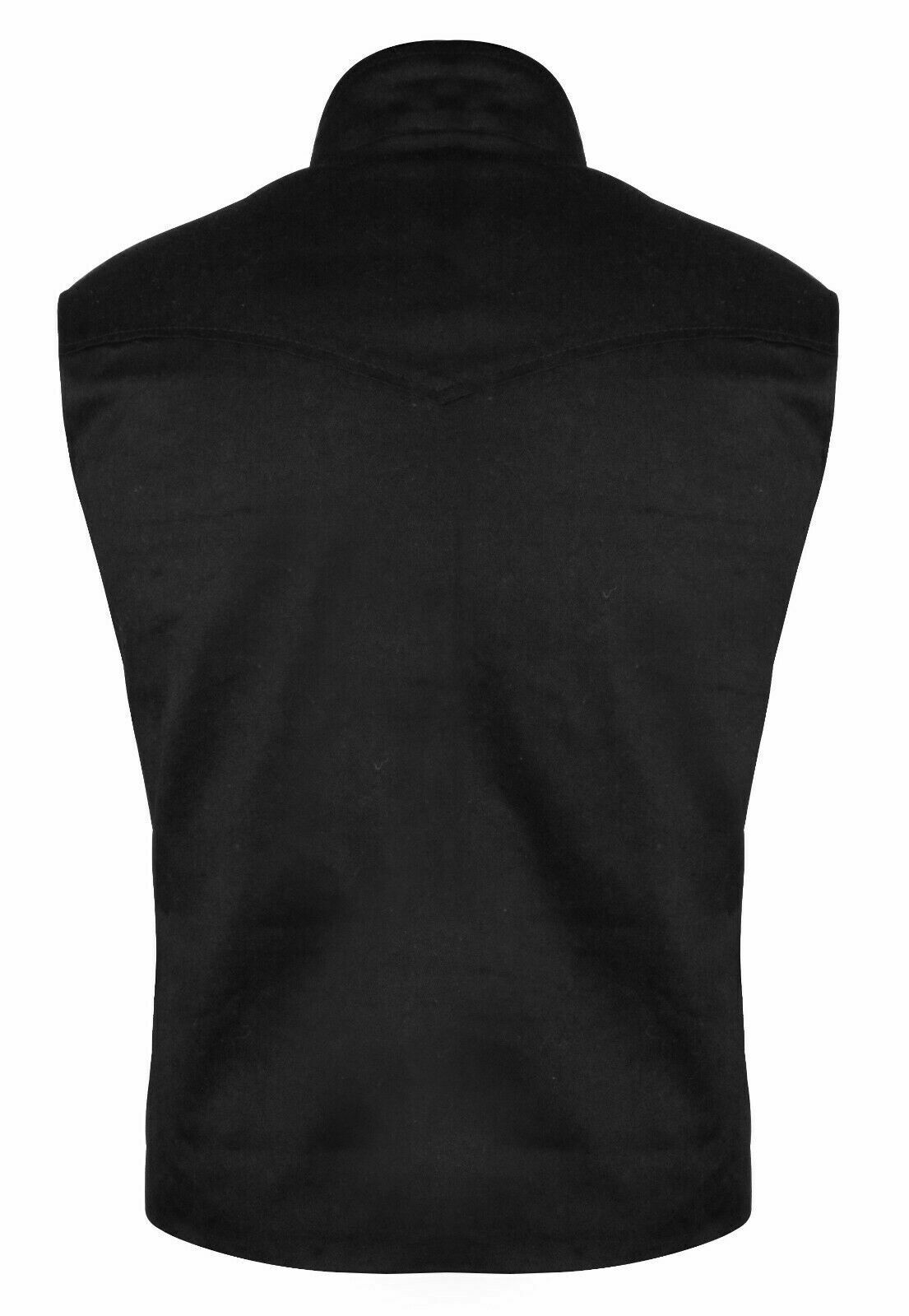 New Men's Yellowstone Vest Kevin Costner John Dutton Black Cotton Vest Jacket