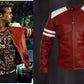 FIGHT CLUB FC RED MOTOR BIKER STYLISH REAL LEATHER JACKET