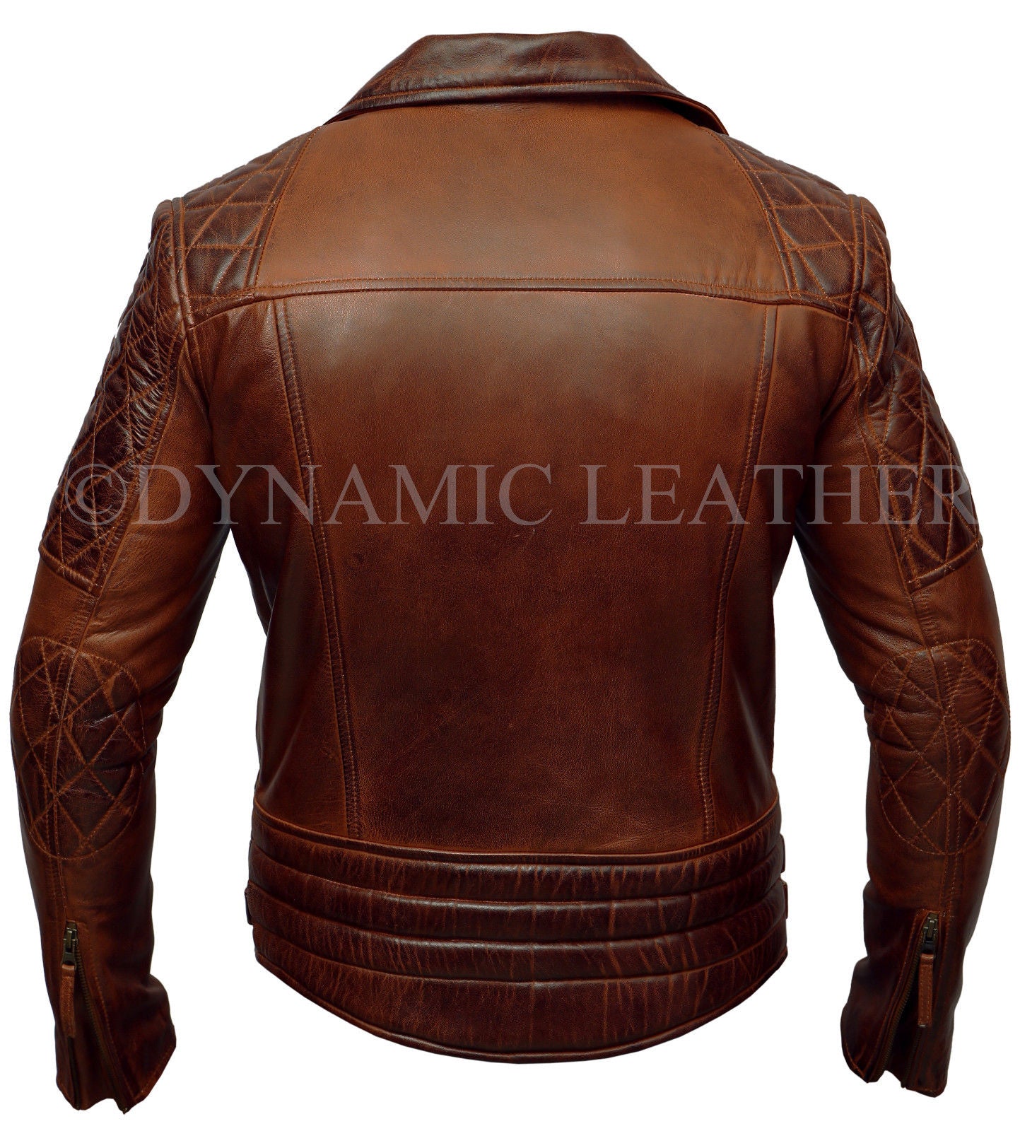 Mens Biker Motorcycle Vintage Distressed Brown Real Leather Jacket
