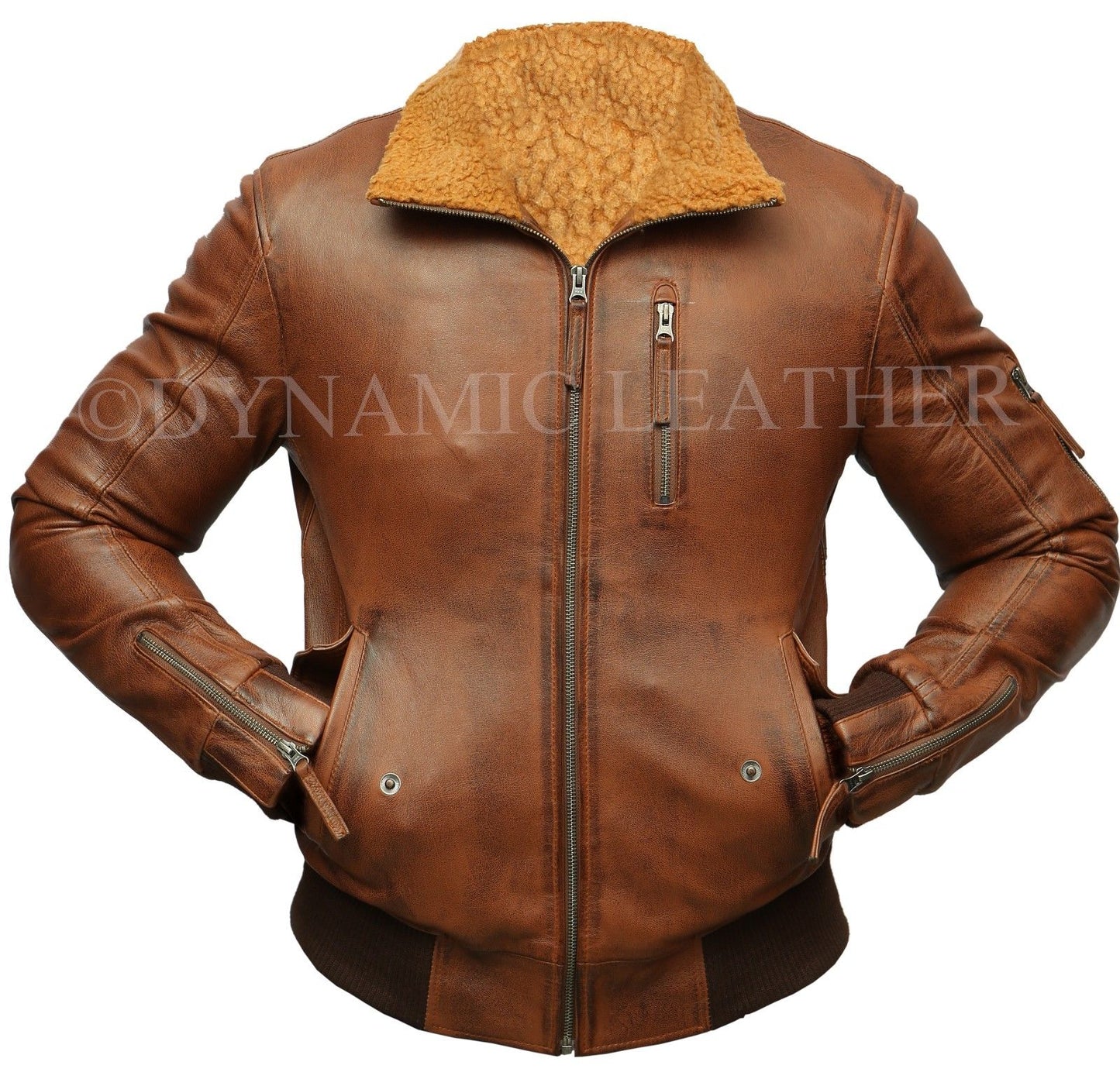 Herren Biker Retro Braun Abnehmbare Kapuze Pelz Echtleder Bomber Motorradjacke