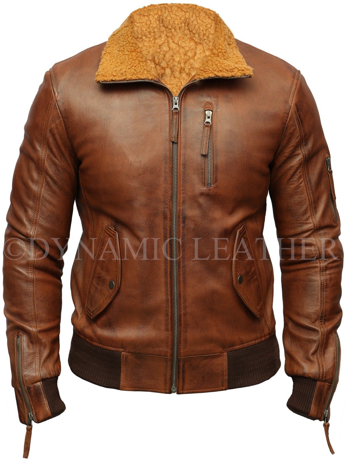 Herren Biker Retro Braun Abnehmbare Kapuze Pelz Echtleder Bomber Motorradjacke