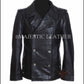 Men's German Black Naval Military Analine Cowhide Real Leather Jacket/Coat
