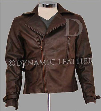 Avenger Captain America Brown Biker Genuine Costume Leather Jacket Chris Evans BNWT