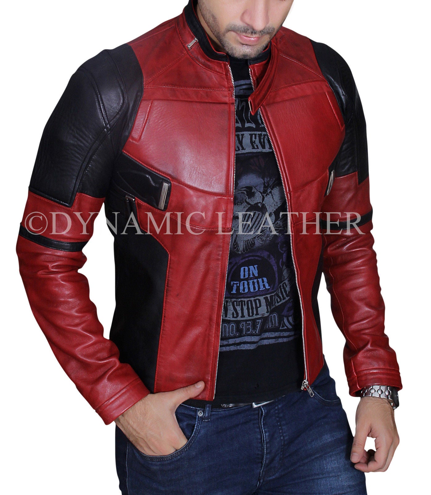 Deadpool Wade Wilson Ryan Reynolds Leather Jacket Cosplay Costume