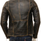 Men's Vintage Biker Cafe Racer Leather Jacket-BNWT