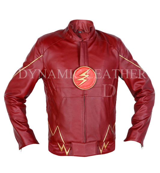 The Flash Series,Decrum Grant Gustin,Barry Allen Leather Jacket-Halloween Jacket