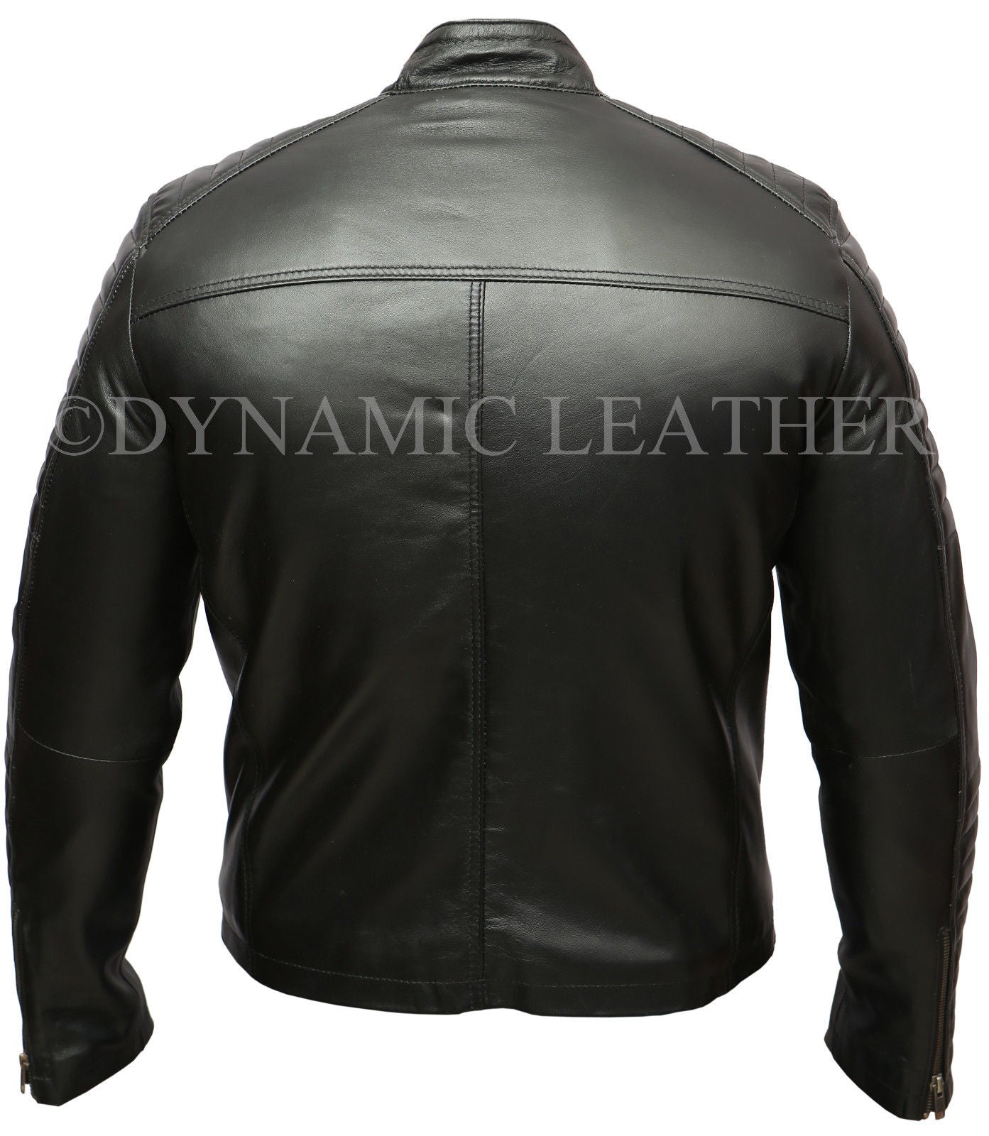 Herren Biker Classic Diamond Racer Schwarze weiche Echtlederjacke