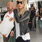 Rosie Huntington Whiteley Black Leather Quilted Jacket For Women