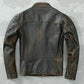 New Men’s Motorcycle Biker Vintage Cafe Racer Distressed Black Real Leather Jacket