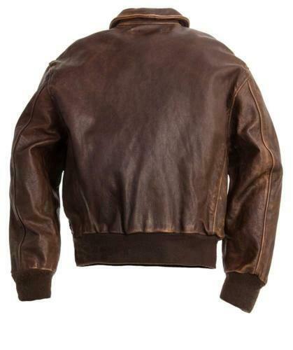 Herren A2 Aviator Distressed Lederjacke in Braun (746-A)