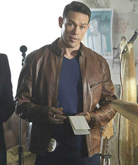 Lucifer Dan Espinoza Freizeitjacke aus echtem Leder 