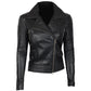 Women's Stylish Gal Gadot Black Slim Fit Biker Style Biker Real Leather Jacket