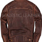 New Men’s Motorcycle Biker Vintage Cafe Racer Distressed Brown Real Leather Jacket