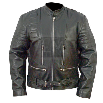 Terminator 3 Arnold Schwarzenegger Real/Faux Black Leather Jacket