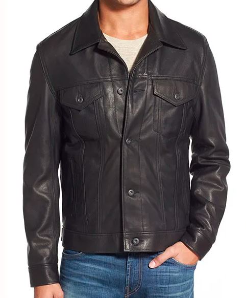 Tom Holland Uncharted Black Leather Jacket – Majestic Leather