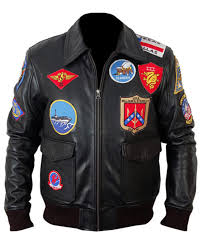 TOP GUN Men's Jet Fighter Bomber Navy Air Force Pilot Synthetic Leather Jacket
