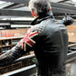 Men's Biker Vintage Quilted Distressed Brown Racer UK Flag Union Jack Leather Jacket