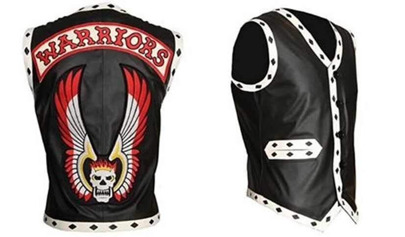 Men's Biker Warrior Black Real Leather Motorcycle Vest (356)