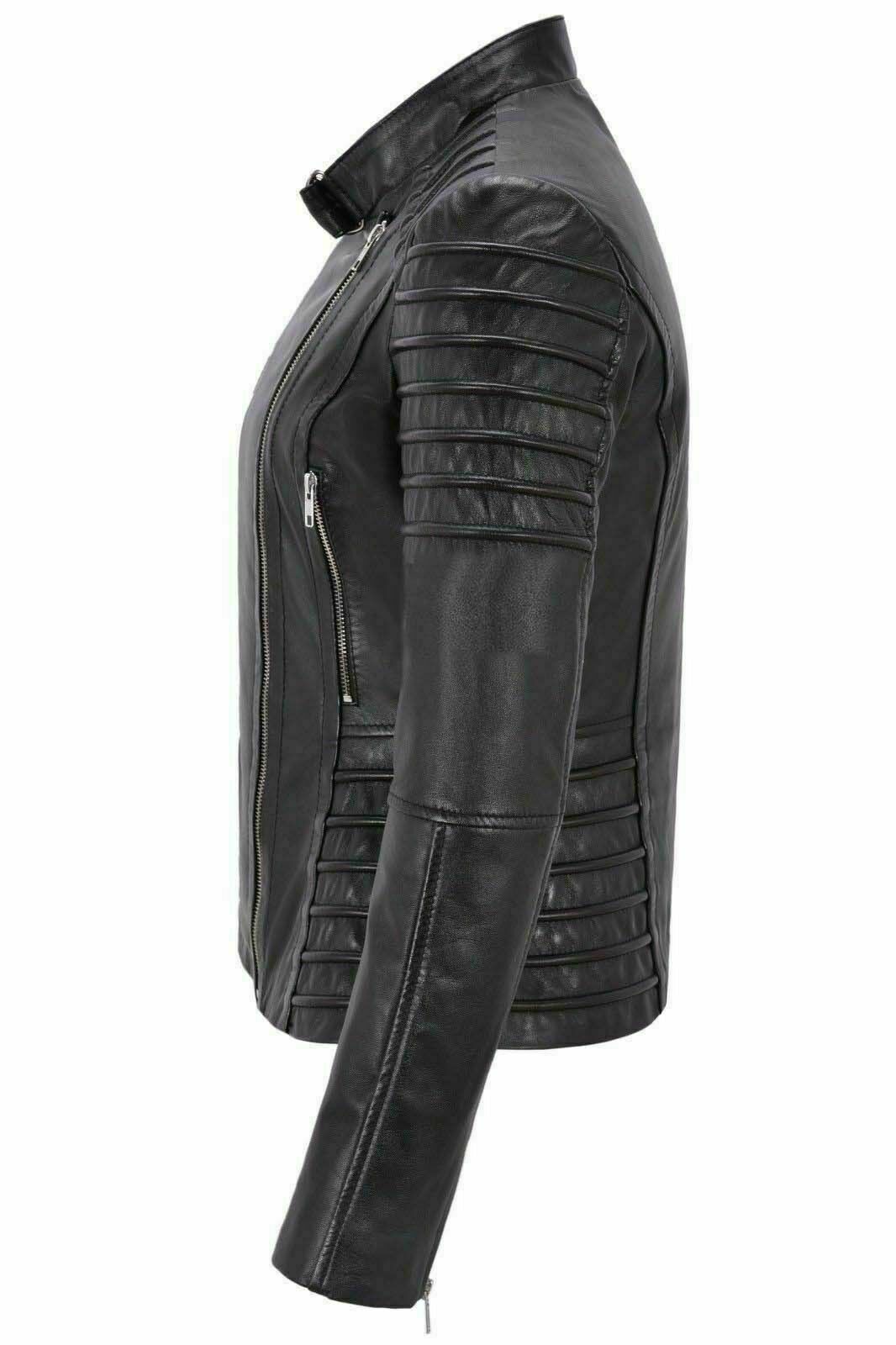 New Notorious Black Biker Women's Genuine Leather Jacket Real Slimfit Jacket