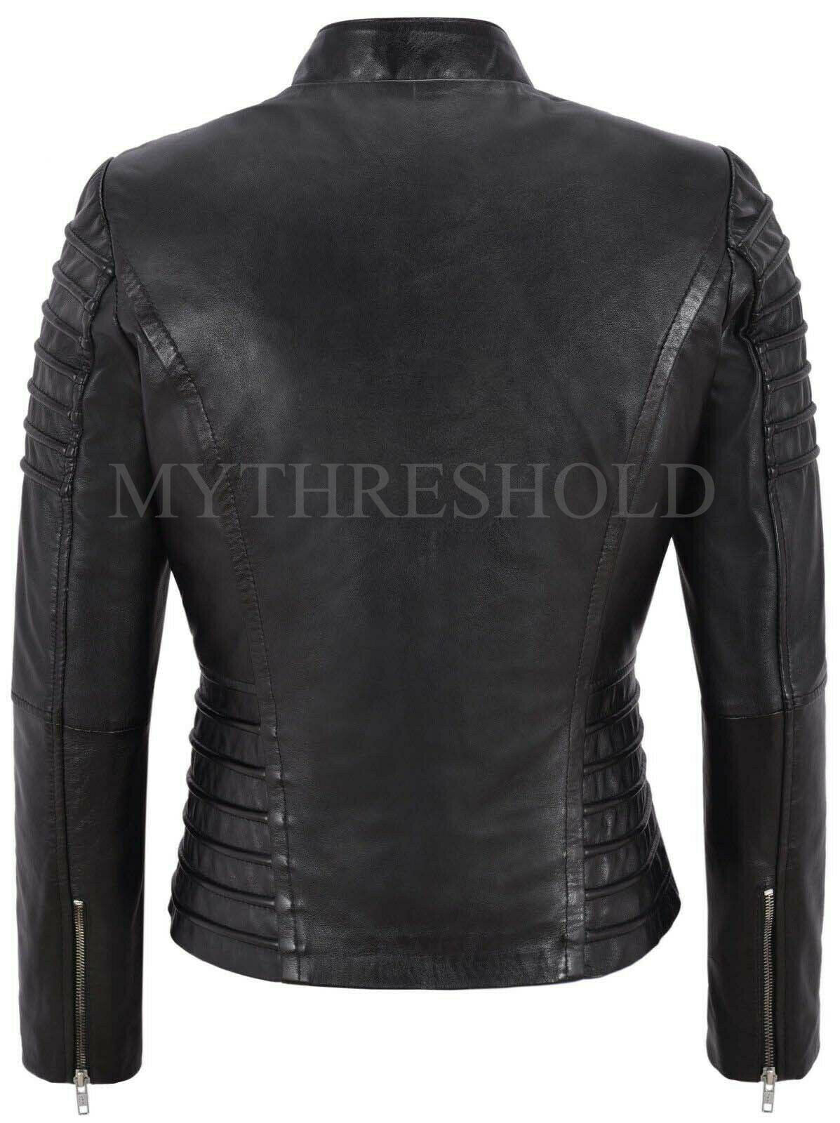 New Notorious Black Biker Women's Genuine Leather Jacket Real Slimfit Jacket