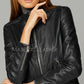 Women's Genuine Lambskin Leather Black Slim fit Biker Motorcycle Jacket