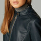 Women's Genuine Lambskin Leather Black Slim fit Biker Motorcycle Jacket