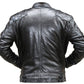 New Men's British Conventional Black Cafe Racer Leather Jacket