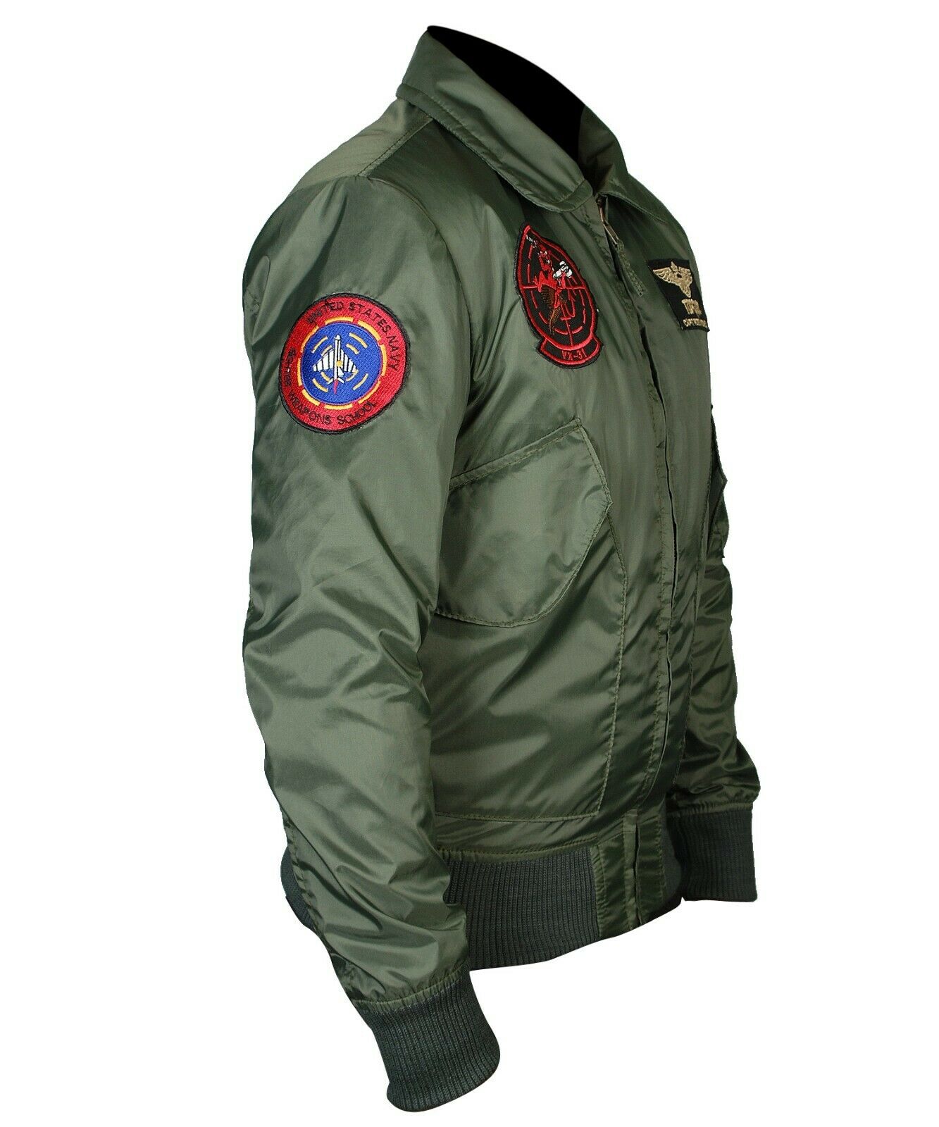 Maverick Flight Bomber Aviator Jacket Jet Pilot Jacket