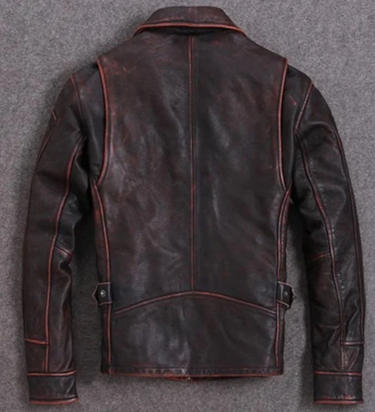 New Men’s Vintage Cafe Racer Brown Real Leather Motorcycle Biker Jacket