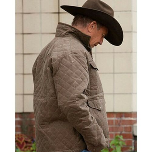 Men's Yellow John Dutton stone Season 4 Brown Cotton Quilted Jacket